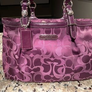 Purple Coach canvas purse